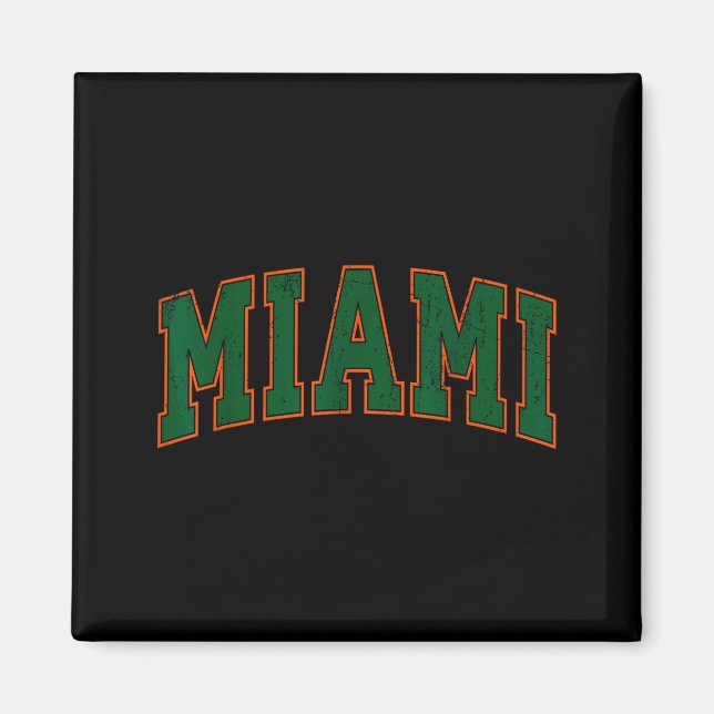 Retro Miami Florida Tee Men Women And Kids  Magnet (Framsidan)