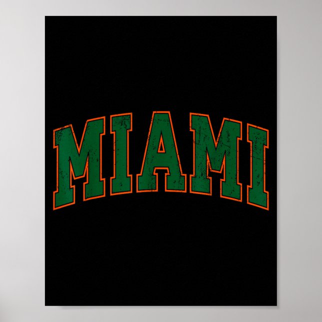 Retro Miami Florida Tee Men Women And Kids  Poster (Framsidan)