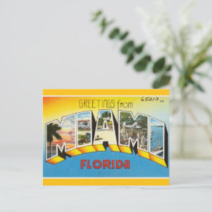 Retro Miami Florida. Vykort