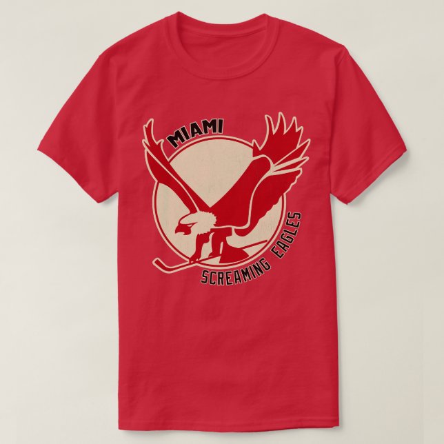 Retro Miami Screaming Eagles Hockey 1972 TShirt T Shirt (Design framsida)