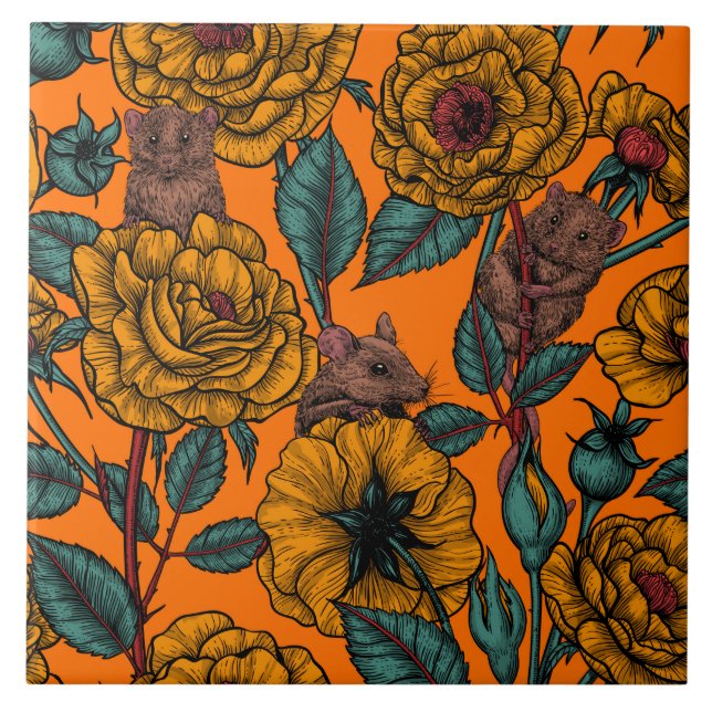 Retro mice party kakelplatta (Framsidan)