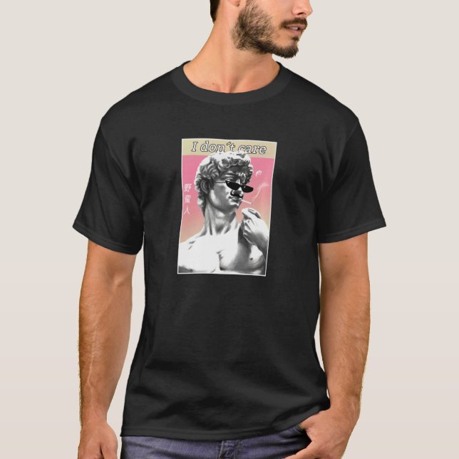 Retro Michelangelo 90s Aesthetic Vaporwave Meme I T Shirt (Framsida)
