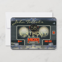 Retro Micro Audiotape 50:e födelsedagsinbjudan Inbjudningar