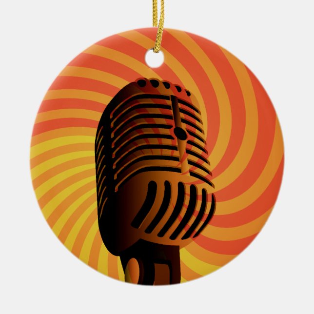 Retro Microphone-anpassningsbar, ornament (Framsidan)