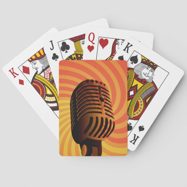 Retro Microphone anpassningsbar-spelkort Spel Kort (Baksidan)
