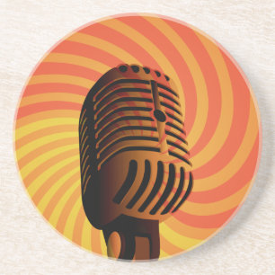 Retro Microphone-anpassningsbar underlägg Sandsten