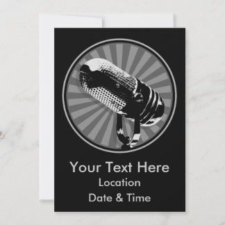Retro Microphone Graphic Inbjudningar