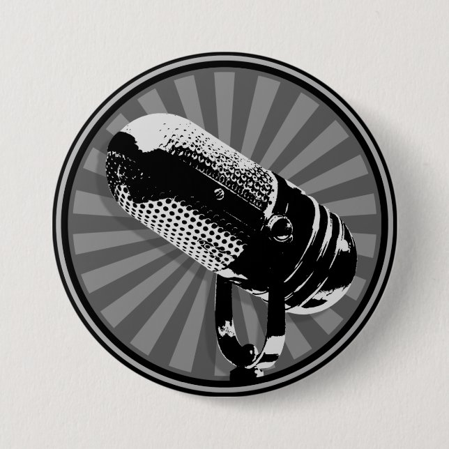 Retro Microphone Graphic Knapp (Framsida)