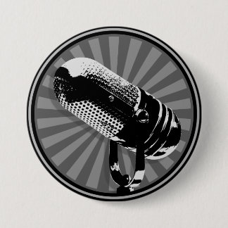 Retro Microphone Graphic Knapp