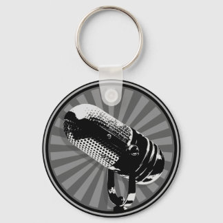 Retro Microphone Graphic Nyckelring