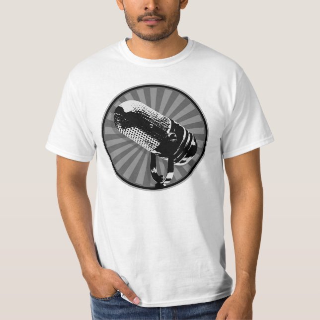 Retro Microphone Graphic Tee Shirt (Framsida)