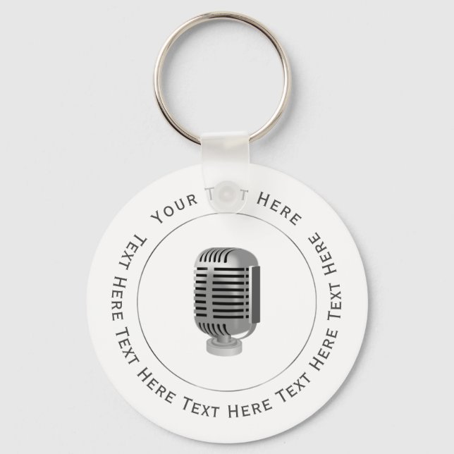 Retro Microphone-nyckelkedja Nyckelring (Framsida)