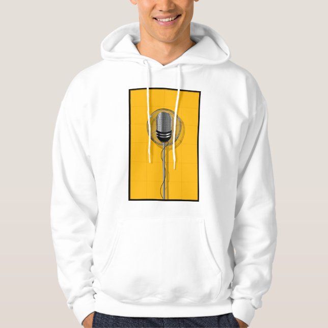 Retro Microphone on Bold Yellow Hoodie (Framsida)
