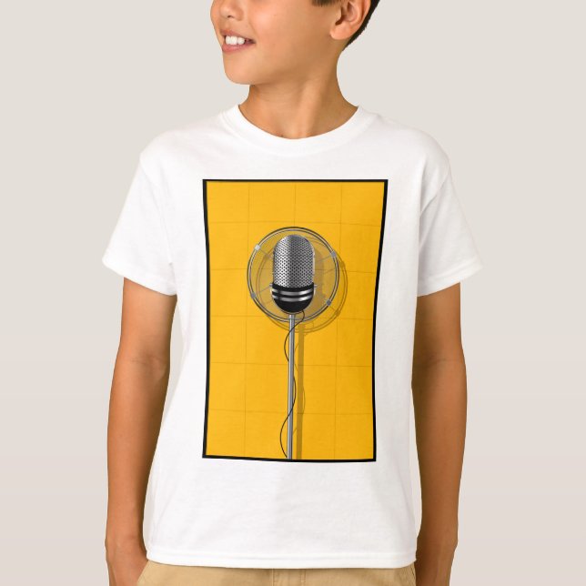 Retro Microphone on Bold Yellow T Shirt (Framsida)