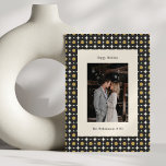 Retro Mid Centres fet Black Guld Blommigt Bröllop Julkort<br><div class="desc">Retro Mid Centres fet Black Blommigt Guld Bröllop-julkort för Helgdag i</div>