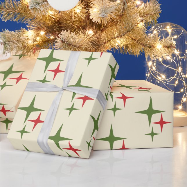 Retro Mid Centres Modern atomstjärnor Presentpapper (Helgdagar)