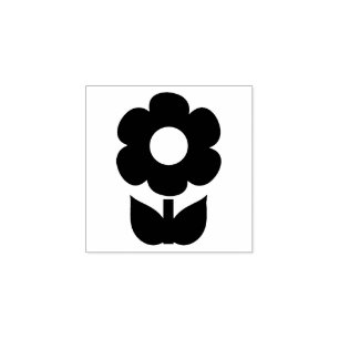 Retro Mid Centres moderna minimalistiska blommor Stämpel