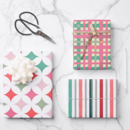 Retro Mid Centres Rosa Grönt Mönster