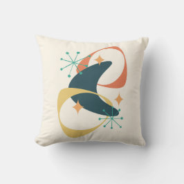 Retro Mid Century Atomic Space Age 20 Charcol Kudde