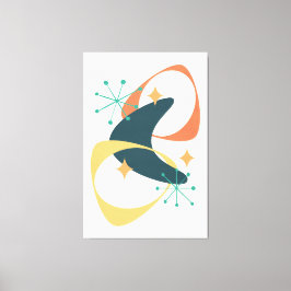 Retro Mid Century Atomic Space Age 20 Kol Canvastryck