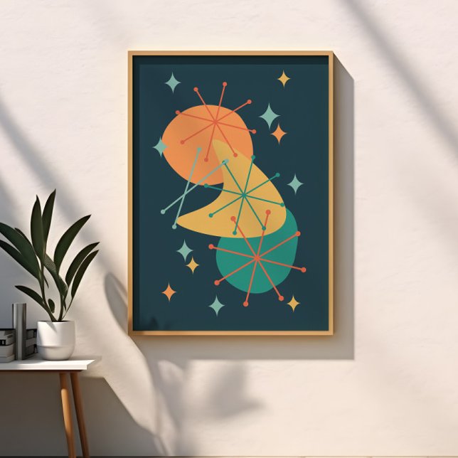 Retro Mid Century Atomisk Abstrakt Konst Poster (Skapare uppladdad)