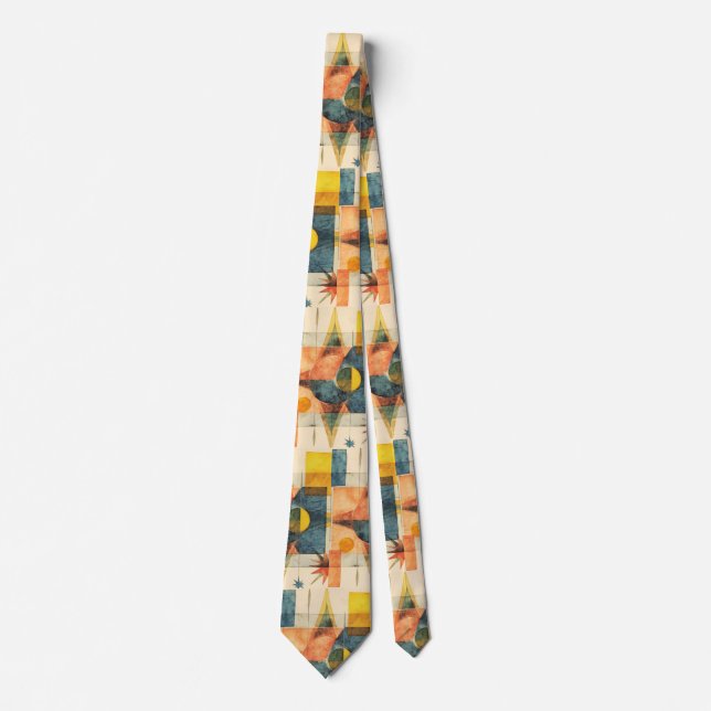 Retro Mid Century Atomiskt Geometriskt Mönster Slips (Framsida)
