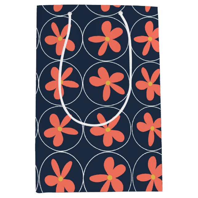 Retro Mid-Century Floral Gift Bag (Framsidan)