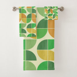 Retro Mid Century Geometric Blommigt Grönt
