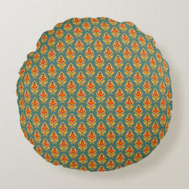 Retro Mid-Century Geometric Print 1970-talet - mön Rund Kudde