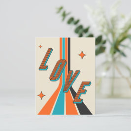 Retro Mid Century Geometrisk Kärlek Alla Hjärtans  Anteckningskort