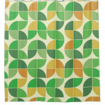 Retro Mid Century Geometriskt Blommigt Grönt