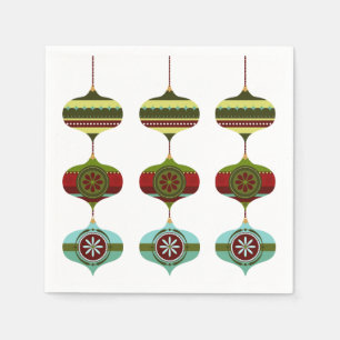 Retro Mid Century-Helgdag Bauble Pappersservett