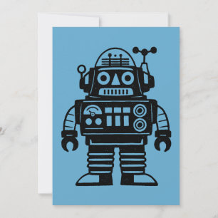 Retro Mid Century Inspirerad Robot Inbjudningar
