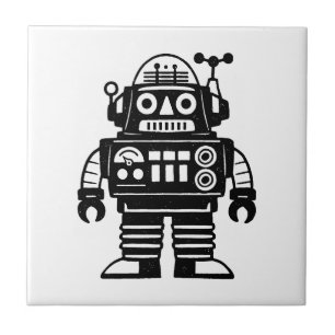 Retro Mid Century Inspirerad Robot Kakelplatta