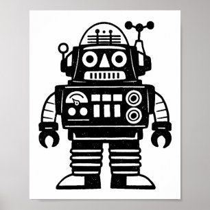 Retro Mid Century Inspirerad Robot Poster