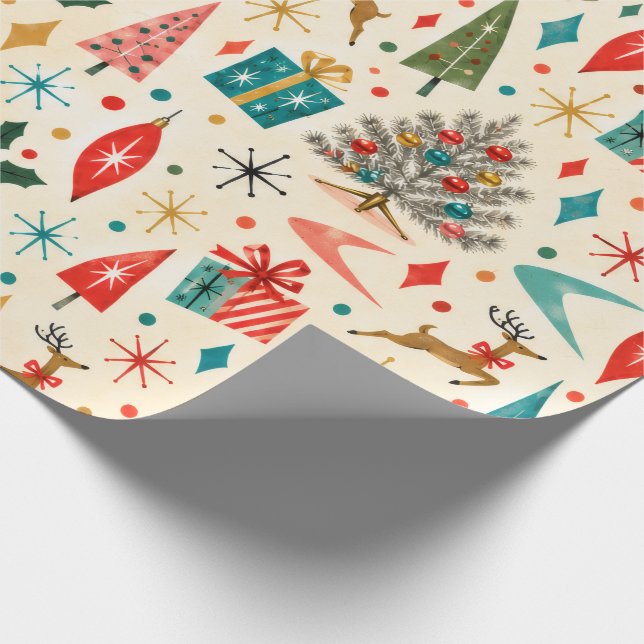 Retro Mid Century Jul Presentpapper (Hörn)
