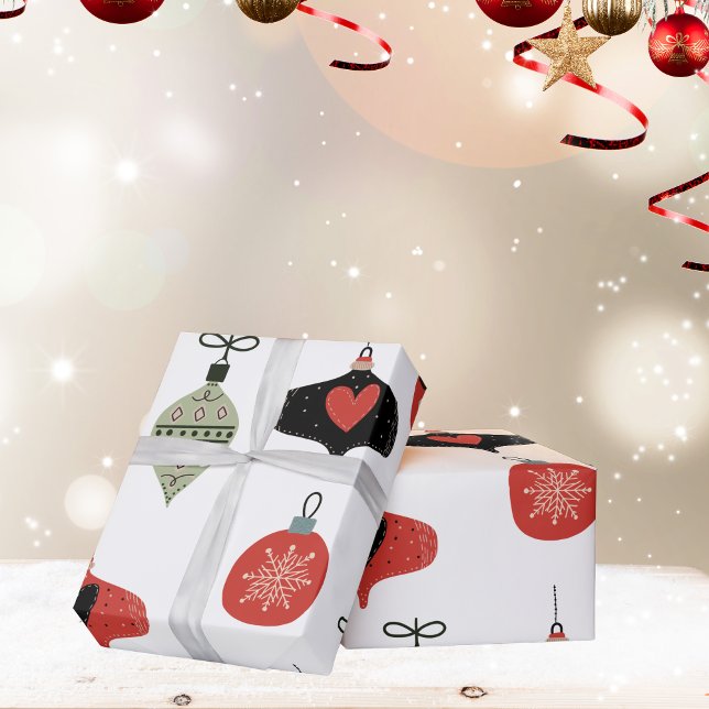 Retro Mid Century-julafton - Papper julinsvällning Presentpapper (Retro Christmas Wrapping Paper)