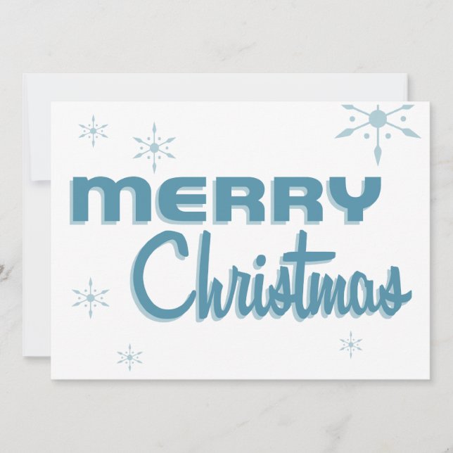 Retro Mid-Century julfest - vit inbjudan (Framsida)