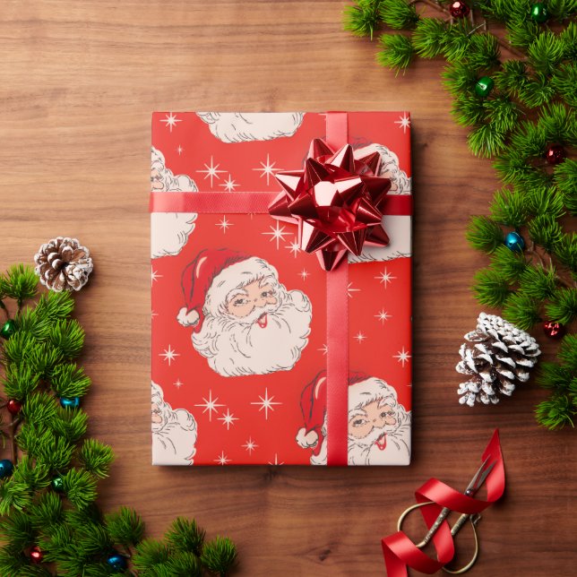 Retro Mid Century jultomten Presentpapper (Julgåva)