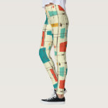 Retro Mid Century Mod Atomic Space Age Red Leggings<br><div class="desc">Retro Mid Century Mod Atomic Space Age Teal Red Leggings</div>