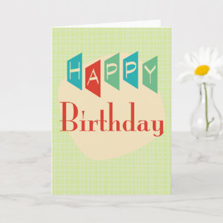 Retro Mid-Century Mod Birthday Card Kort