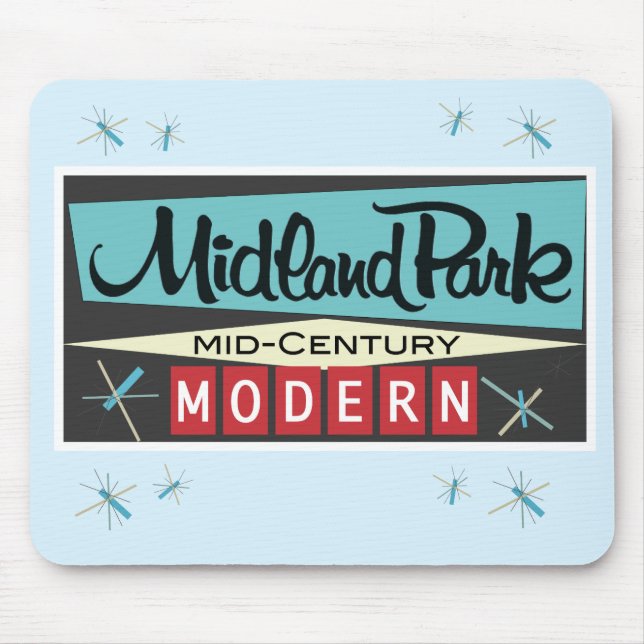 Retro Mid-Century Modern 1958 Mousepad Musmatta (Framsidan)