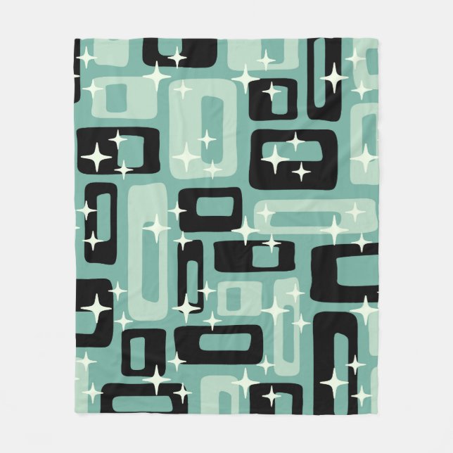 Retro Mid Century Modern Abstract Pattern Fleecefilt (Framsidan)