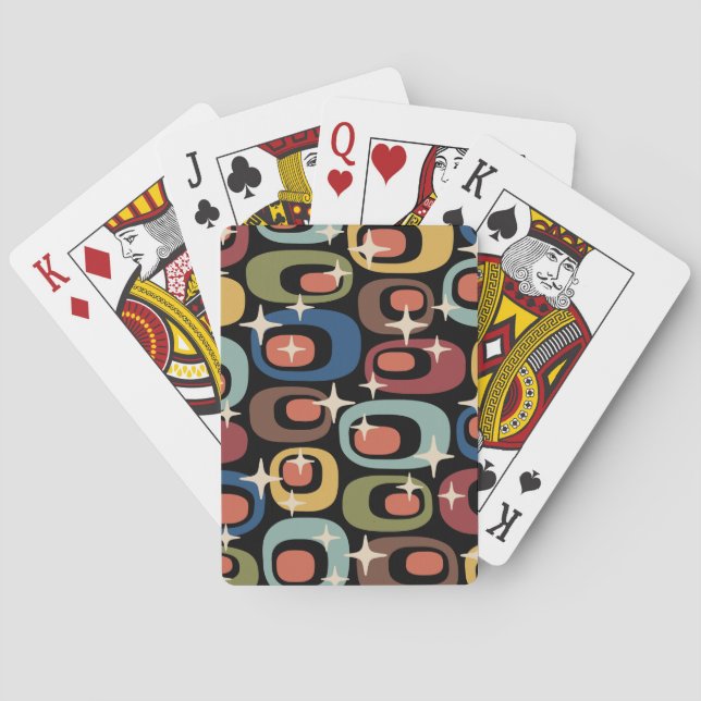 Retro Mid Century Modern Abstrakt Casinokort (Baksidan)