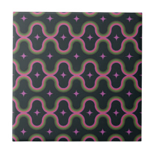 Retro Mid Century Modern Abstrakt Geometric Kakelplatta