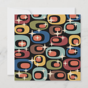 Retro Mid Century Modern Abstrakt Inbjudningar