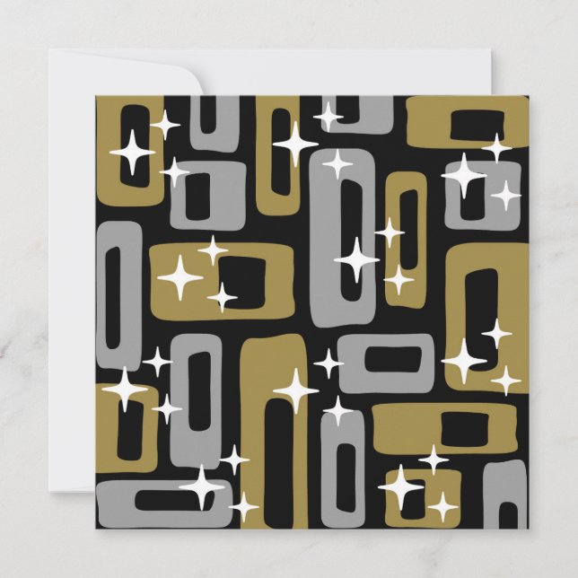 Retro Mid Century Modern Abstrakt Inbjudningar (Framsida)