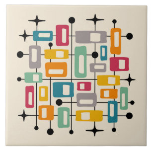 Retro Mid Century Modern Abstrakt Kakelplatta