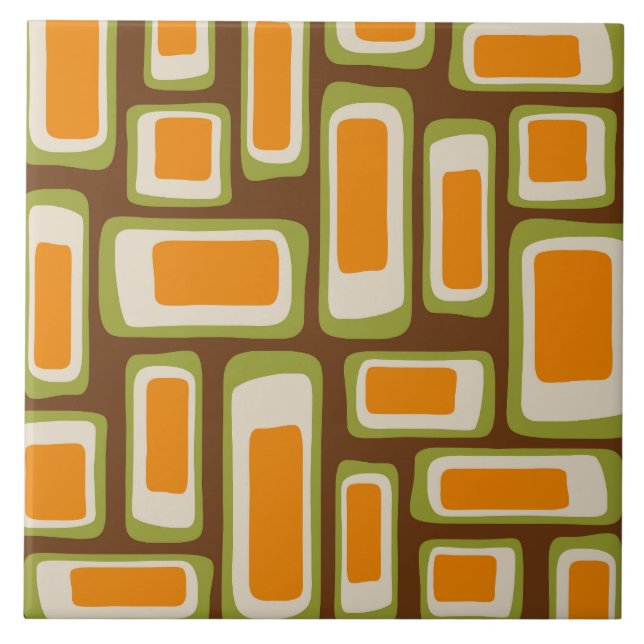 Retro Mid Century Modern Abstrakt Kakelplatta (Framsidan)