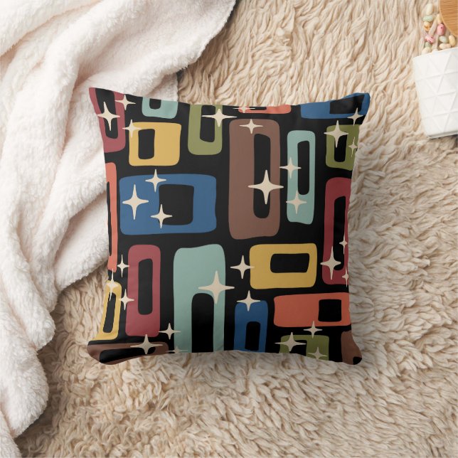 Retro Mid Century Modern Abstrakt Kudde (Filt)